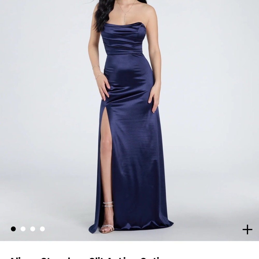 BRAND NEW, Navy Windsor Alison Satin Formal Gown